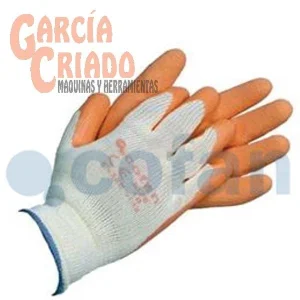 Guantes de Látex Rugoso con Soporte de Punto Naranja 12 pares Cofan 11000053