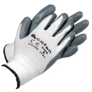 Guantes Soporte de Nylon Impregnados Gris-Blanco 12 pares Cofan 11000123