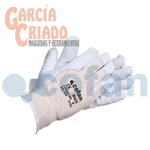 Guantes de Piel Flor Vacuno y Dorso Tela 12 pares Cofan 11000156